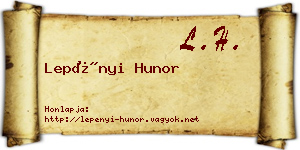 Lepényi Hunor névjegykártya